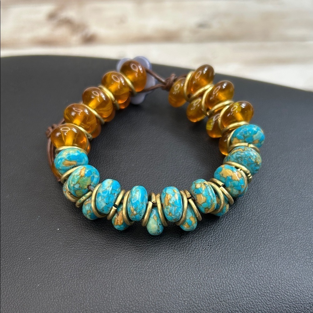 Stone And Acrylic Beaded Bracelet